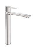 Roca Targa XL Smooth Body Cold Start Basin Mixer - Stainless Steel 