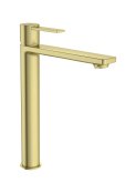 Roca Targa XL Smooth Body Cold Start Basin Mixer - Brushed Brass