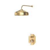 Perrin & Rowe Traditional Shower Set Three with 5" Shower Rose - Satin Brass