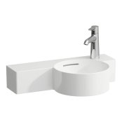 Laufen Val 550mm Round Basin with Left Hand Shelf - White