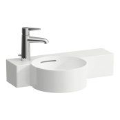 Laufen Val 550mm Round Basin with Right Hand Shelf - White