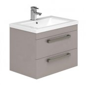Essential Nevada 800mm Wall Hung Unit With Basin & 2 Drawers, Cashmere Ash