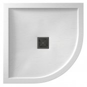 Aquadart Aqualavo 900mm White Slate Effect Quadrant Shower Tray 