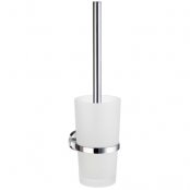 Smedbo Home W/Mounted Toilet Brush Frosted Glass Container
