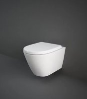 RAK Resort Rimless Wall Hung Pan With Hidden Fixation And Wrap Over Soft Close Seat