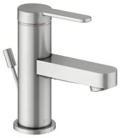 Keuco IXMO Single Lever Basin Mixer 60 with Pop-Up Waste (Flat Round Rosette) - Stainless Steel