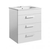 Roca Debba 605mm 3 Drawer Gloss White Vanity Unit and Basin