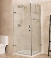 Roman Liberty 10mm Hinged Door 900mm with Side Panel (Corner Fitting)