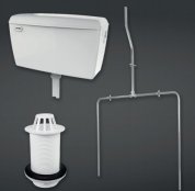 RAK Compact 9.0l Concealed Urinal Cistern Complete With Pipe Sets, Spreader And Waste For 2 Urinals