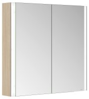 Keuco Somaris 800 x 700mm Wall-Mounted Heated 2 Door Mirror Cabinet - Light Oak