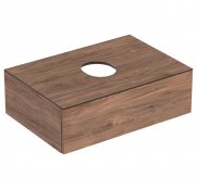Geberit VeriForm 750mm One Drawer Hickory Vanity Unit for Lay-On Basin