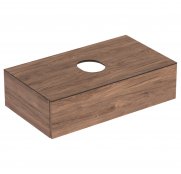 Geberit VeriForm 900mm One Drawer Hickory Vanity Unit for Lay-On Basin