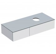 Geberit VeriForm 1200mm Two Drawer White Vanity Unit for Lay-On Basin