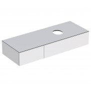 Geberit VeriForm 1350mm Two Drawer White Vanity Unit for Lay-On Basin