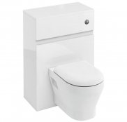 Britton Bathrooms White WC Unit With Flush Button For Back To Wall WC