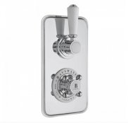 Bayswater White & Chrome Twin Concealed Valve