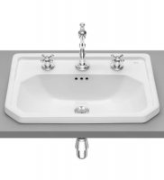 Roca Carmen 600mm 3 Tap Hole In-Countertop Basin