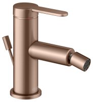 Keuco IXMO Single Lever Bidet Mixer with Pop-Up Waste (Flat Round Rosette) - Brushed Red Gold