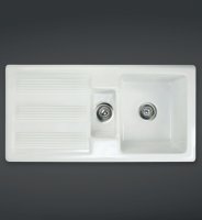 RAK Gourmet Kitchen Sinks Gourmet Sink 1 MKll, 1.5 Bowl With Single Contemporary Reversible Drainer 1010mm