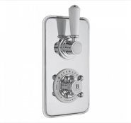 Bayswater White & Chrome Twin Concealed Valve with Diverter