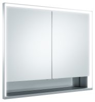 Keuco Royal Lumos 900 x 735 x 130mm Recessed Mirror Cabinet with Shelf - Anodised Silver