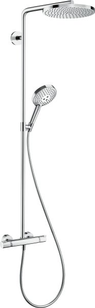 Hansgrohe Raindance Select S Showerpipe 240 1jet Powderrain with Thermostatic Shower Mixer - Chrome
