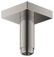 Keuco 100mm Ceiling Mounted Shower Arm with Square Rosette - Brushed Nickel