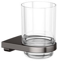 Keuco Collection Moll Tumbler Holder with Crystal-Glass - Brushed Titanblack