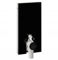 Geberit Monolith Black Glass Sanitary Module for Floor Standing Toilet, 101cm, with Straight Connector