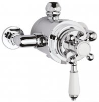 Bayswater White & Chrome Dual Thermostatic Exposed Valve