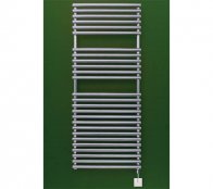 Bisque Straight Fronted Electric Towel Rail with non-adjustable thermostat - Chrome - 1196mm x 496mm