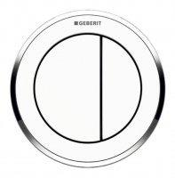 Geberit Type 10 Gloss Chrome/White Dual Flush Button For 8cm Concealed Cistern