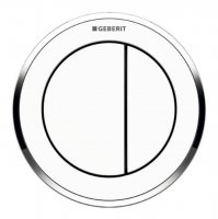 Geberit Type 10 Gloss Chrome/White Dual Flush Button For 12 and 15cm Concealed Cistern