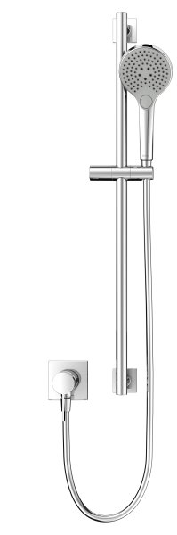 Keuco IXMO Solo Shower Set 2 with Square Mixer, Slide Rail Kit & Hand Shower - Chrome