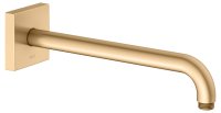 Keuco 300mm Wall-Mounted Shower Arm with Square Rosette Extension - Brushed Brass