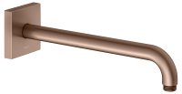Keuco 300mm Wall-Mounted Shower Arm with Square Rosette Extension - Brushed Red Gold