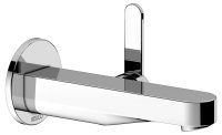 Keuco IXMO Wall-Mounted Basin Mixer with 165mm Extension (Flat Round) - Chrome