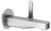 Keuco IXMO Single Lever Mixer Wall-Mounted with 165mm Extension (Flat Round) - Stainless Steel