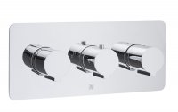 Just Taps Plus Curve Thermostatic Concealed 2 Outlet Shower Valve, Horizontal