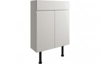 Purity Collection Valento 600mm Slim Basin Unit - Pearl Grey Gloss