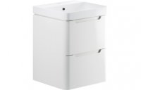 Purity Collection Lumbra 500mm 2 Drawer Wall Hung Cloakroom Basin Unit - White Gloss