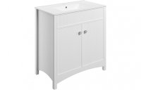 Purity Collection Lucio 810mm Floor Standing Basin Unit & Basin - Satin White Ash