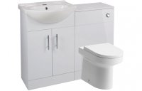 Purity Collection Visio 650mm Basin Unit & Toilet Unit Pack - White Gloss