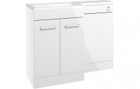 Purity Collection Verona 1100mm Floor Standing L-Shape Pack & Basin (LH) - White Gloss