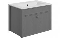 Purity Collection Lucio 605mm Wall Hung Basin Unit (exc. Basin) - Grey Ash