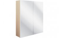 Purity Collection Textura 600mm 2 Door Mirrored Wall Unit - Matt White