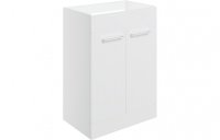 Purity Collection Volti 590mm Floor Standing 2 Door Basin Unit (No Top) - White Gloss