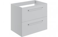 Purity Collection Volti 590mm Wall Hung 2 Drawer Basin Unit (No Top) - Grey Gloss