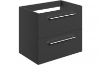 Purity Collection Volti 590mm Wall Hung 2 Drawer Basin Unit (No Top) - Anthracite Gloss