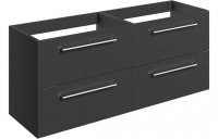 Purity Collection Volti 1180mm Wall Hung 2 Drawer Basin Unit Run (No Top) - Anthracite Gloss